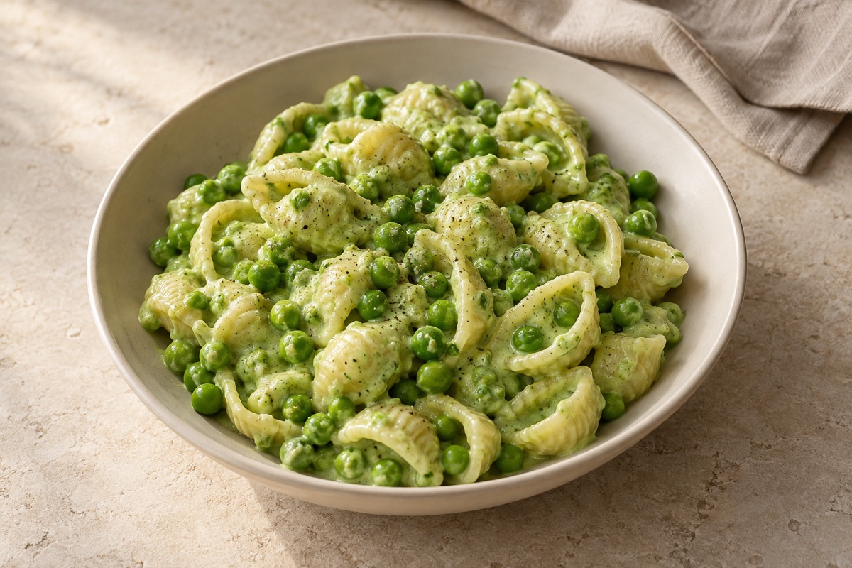 Cremige Erbsen-Pasta