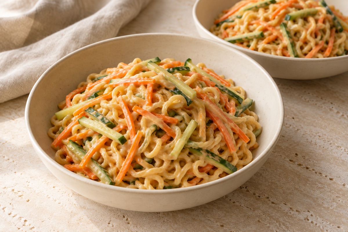 Mie-Nudelsalat mit Erdnusssauce