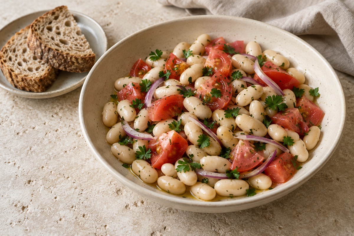Weiße-Bohnen-Tomaten-Salat