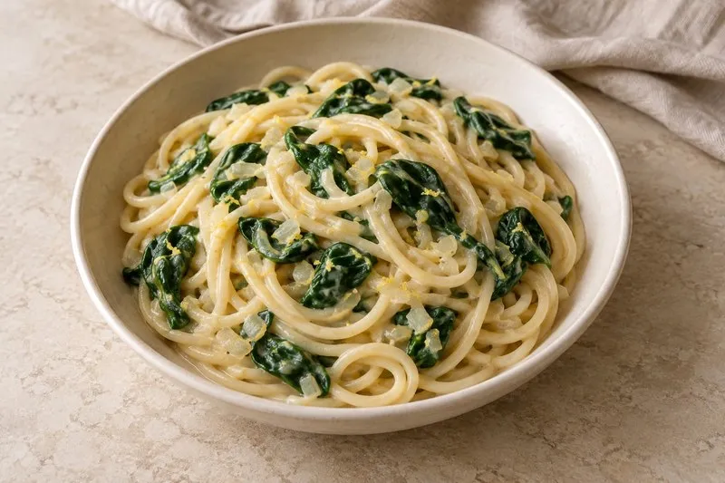 Zitronen-Spinat-Pasta aus einem Topf